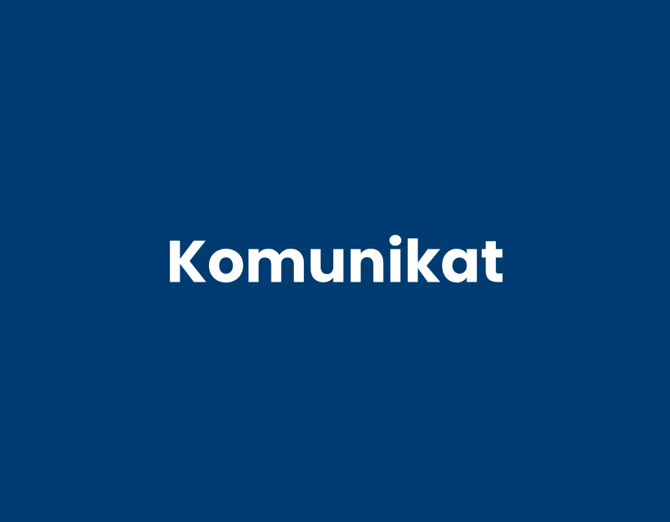 Komunikat title in blue box